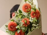 Букет из 5 оранжевых георгин