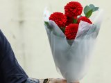 Монобукет из 5 красных георгин
