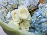Садовые розы, гортензия, эвкалипт
