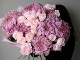 Дуобукет из хризантем Виенна и садовых кустовых роз